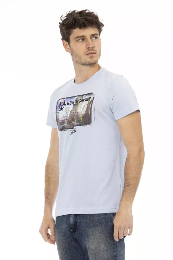 Trussardi Action Light Blue Cotton Men T-Shirt