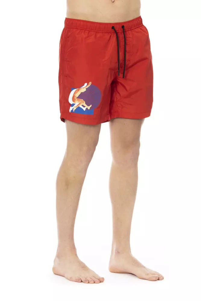 Bikkembergs Red Polyester Mens Swim Short