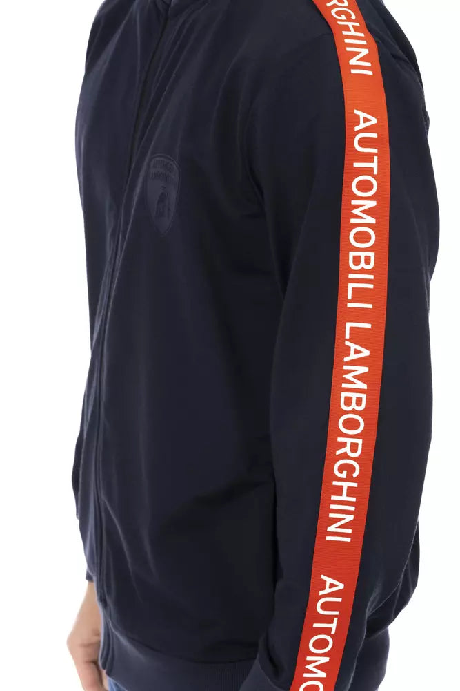 Automobili Lamborghini Blue Polyester Men's Sweatshirt