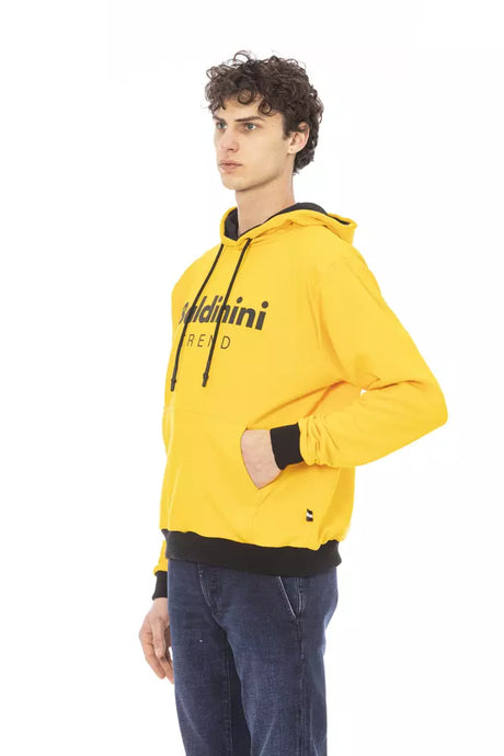 Baldinini Trend "Yellow Cotton Men Sweater with Hood"