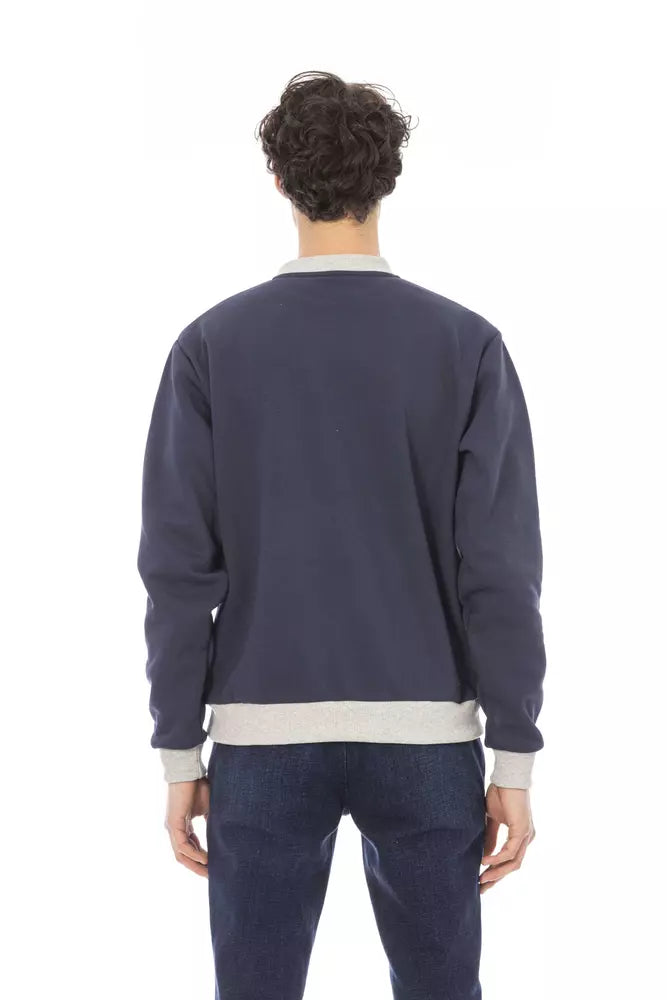 Baldinini Trend Blue Cotton Men Sweater