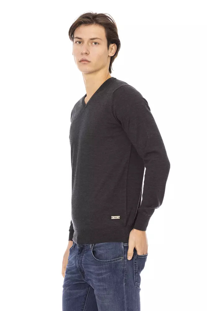 Baldinini Trend Gray Fabric Men Sweater