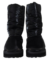 Dolce & Gabbana Elegant Mid-Calf Boots in Black Polyester