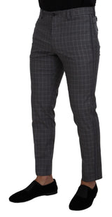 Dolce & Gabbana Elegant Checkered Cotton Pants for Men