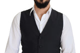 Dolce & Gabbana Elegant Black Single Breasted Dress Vest