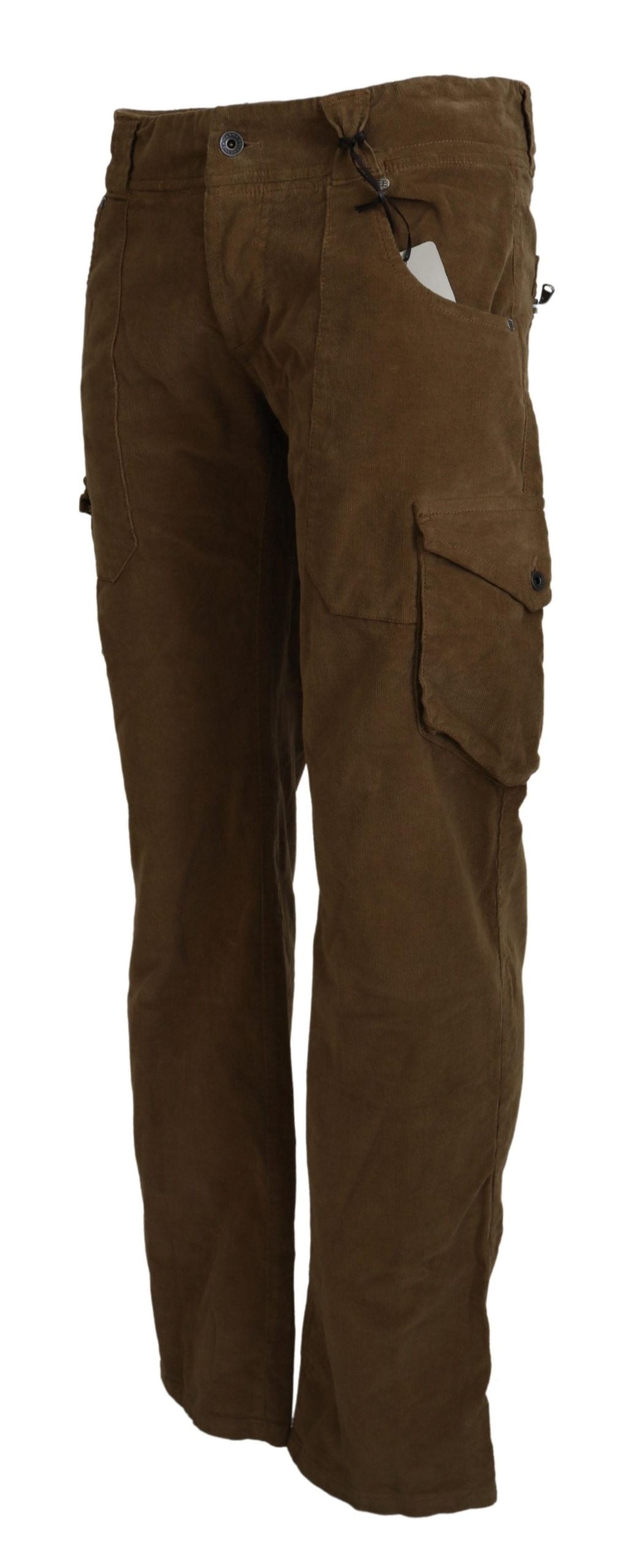 Ermanno Scervino Chic Brown Corduroy Cargo Pants