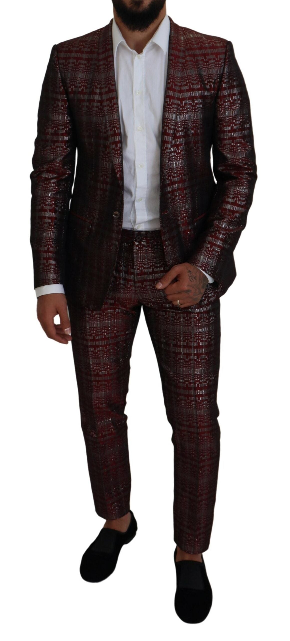 Dolce & Gabbana Bordeaux Fantasy Slim Fit Two-Piece Suit