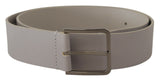 Dolce & Gabbana Elegant White Vitello Leather Belt