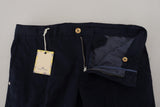 Domenico Tagliente Elegant Dark Blue Slim Chino Pants