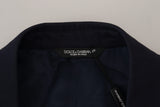 Dolce & Gabbana Elegant Blue Wool Silk Blazer Jacket