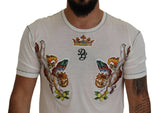 Dolce & Gabbana Elegant White Cotton-Silk Blend Tee