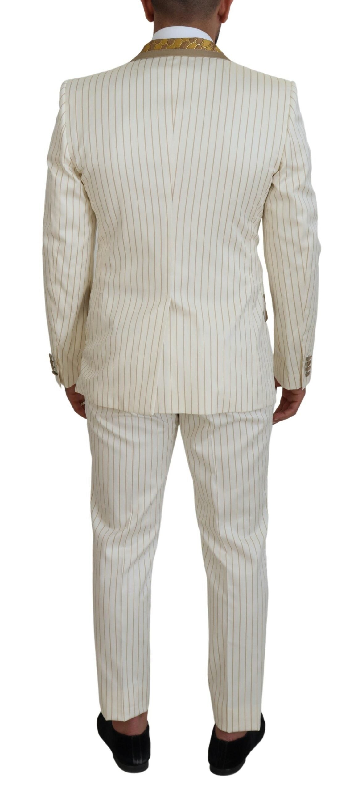 Dolce & Gabbana Elegant Off White Double Breasted Suit