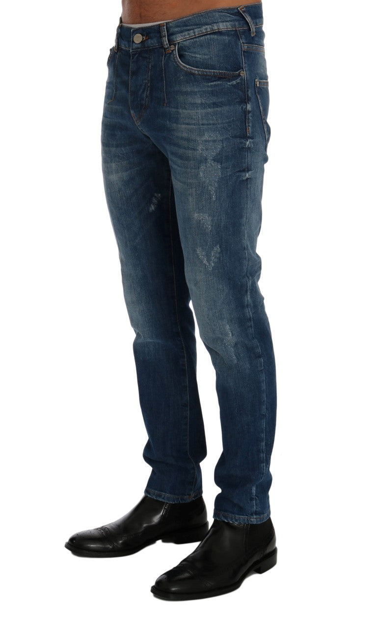 Frankie Morello Chic Slim Fit Blue Wash Jeans