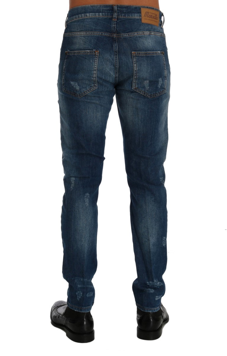 Frankie Morello Chic Slim Fit Blue Wash Jeans