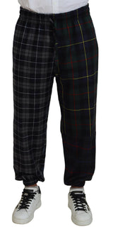 Dolce & Gabbana Checkered Wool Blend Jogger Pants