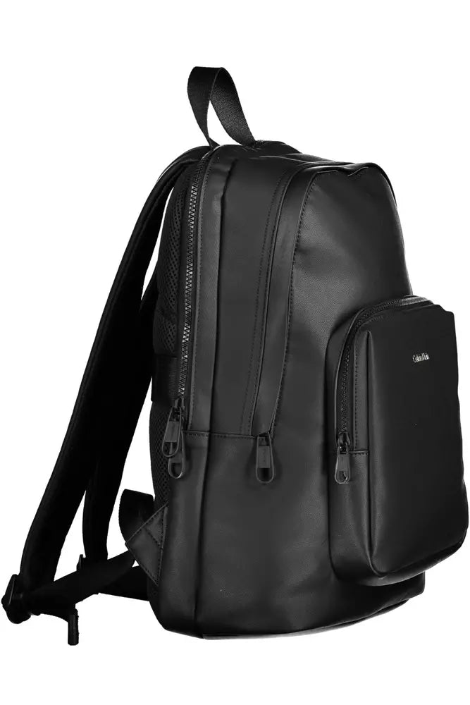 Calvin Klein Black Polyester Men Backpack