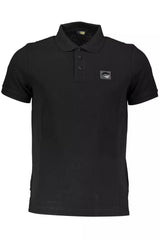 Cavalli Class Black Cotton Men Polo Shirt