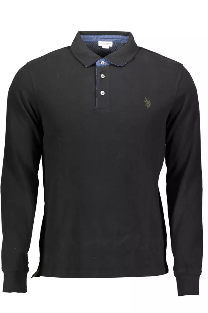 U.S. POLO ASSN. Black Cotton Men Polo Shirt