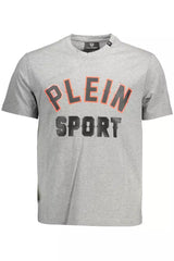 Plein Sport Gray Cotton Men T-Shirt