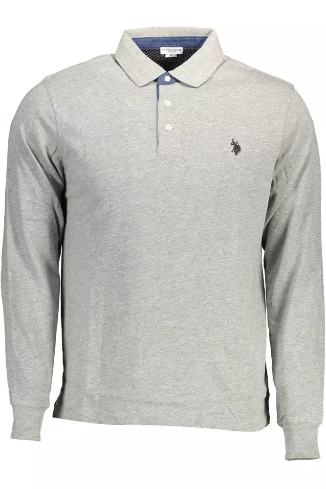 U.S. POLO ASSN. Gray Cotton Men Polo Shirt