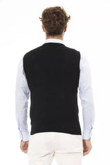 Alpha Studio Black Viscose Men Vest