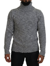 Dolce & Gabbana Elegant Gray Wool-Blend Turtleneck Sweater