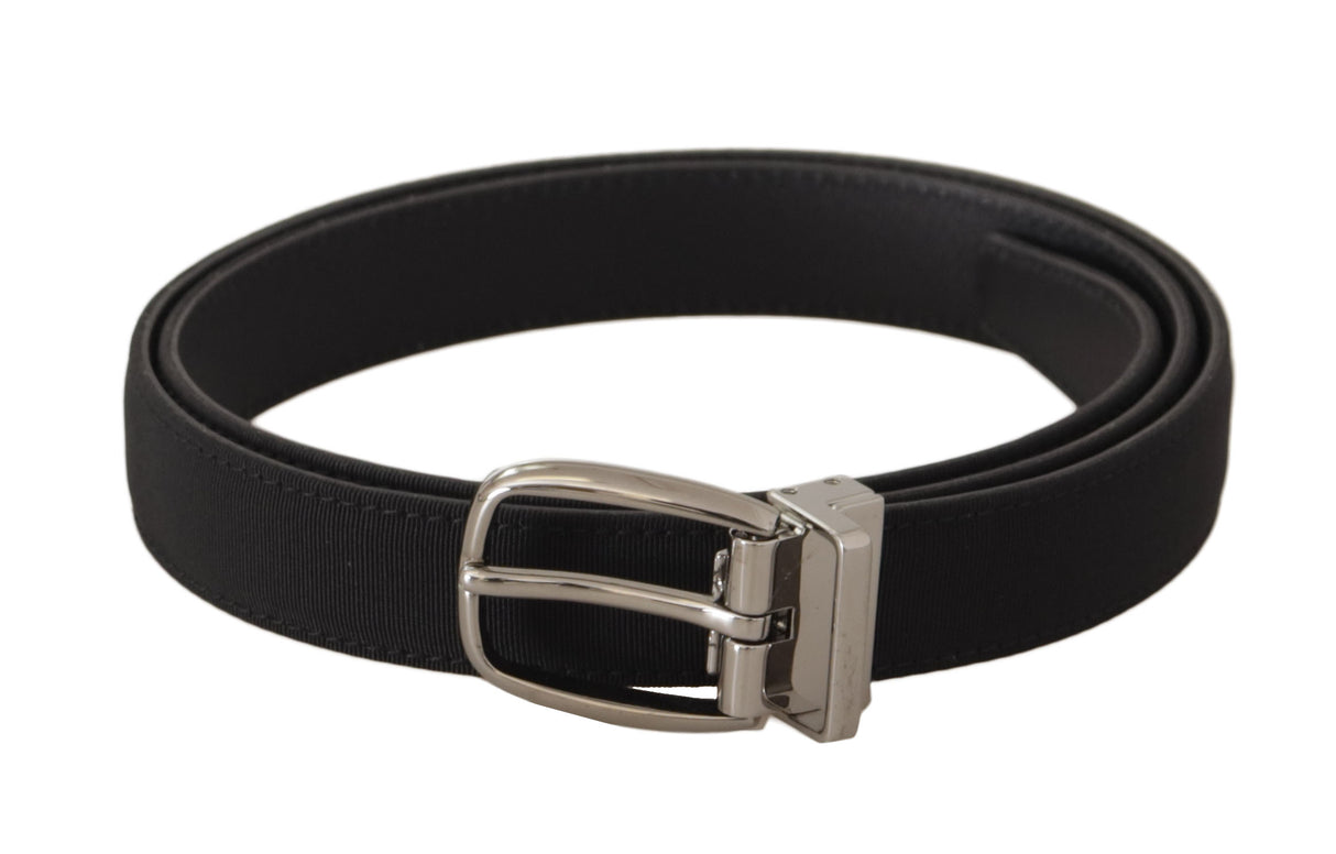 Dolce & Gabbana Elegant Black Canvas & Leather Belt