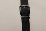 Dolce & Gabbana Elegant Black Leather Belt with Metal Buckle