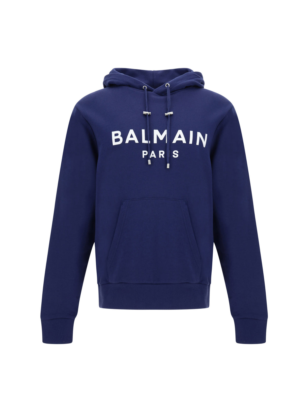 Balmain Elegant Navy Blue Monogram Hoodie