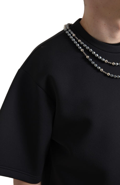 Dolce & Gabbana Embellished Neckline Casual T-Shirt