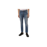 Jacob Cohen Blue Cotton Men Jeans with Stretch Fit and Embroidered Detail