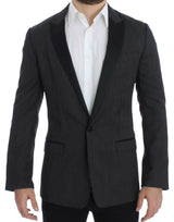 Dolce & Gabbana Elegant Black Polka Dotted Slim Fit Blazer