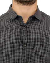 Costume National Chic Gray Checked Casual Linen Blend Shirt