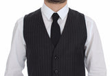 Dolce & Gabbana Elegant Gray Striped Dress Vest