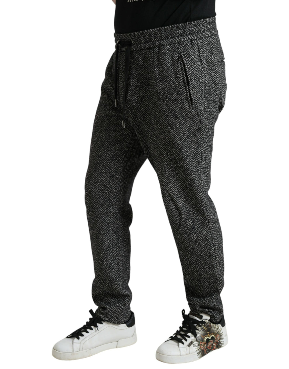 Dolce & Gabbana Elegant Dark Gray Wool Blend Joggers