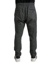 Dolce & Gabbana Elegant Dark Gray Wool Blend Joggers