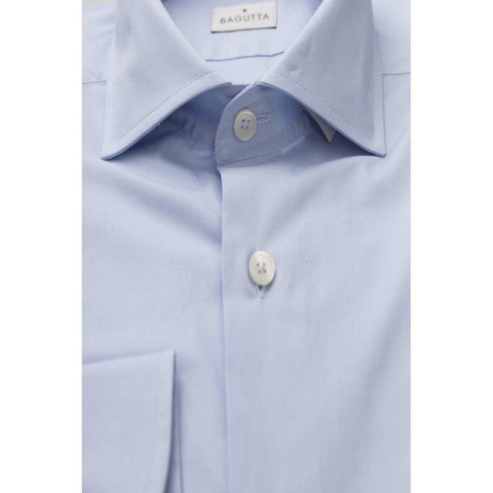 Bagutta Light Blue Cotton Mens Shirt