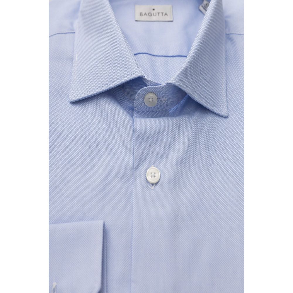 Bagutta Light Blue Cotton Men Shirt