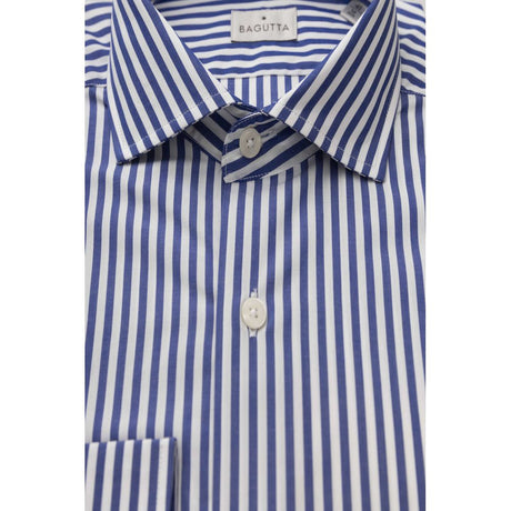 Bagutta Light Blue Cotton Men Shirt