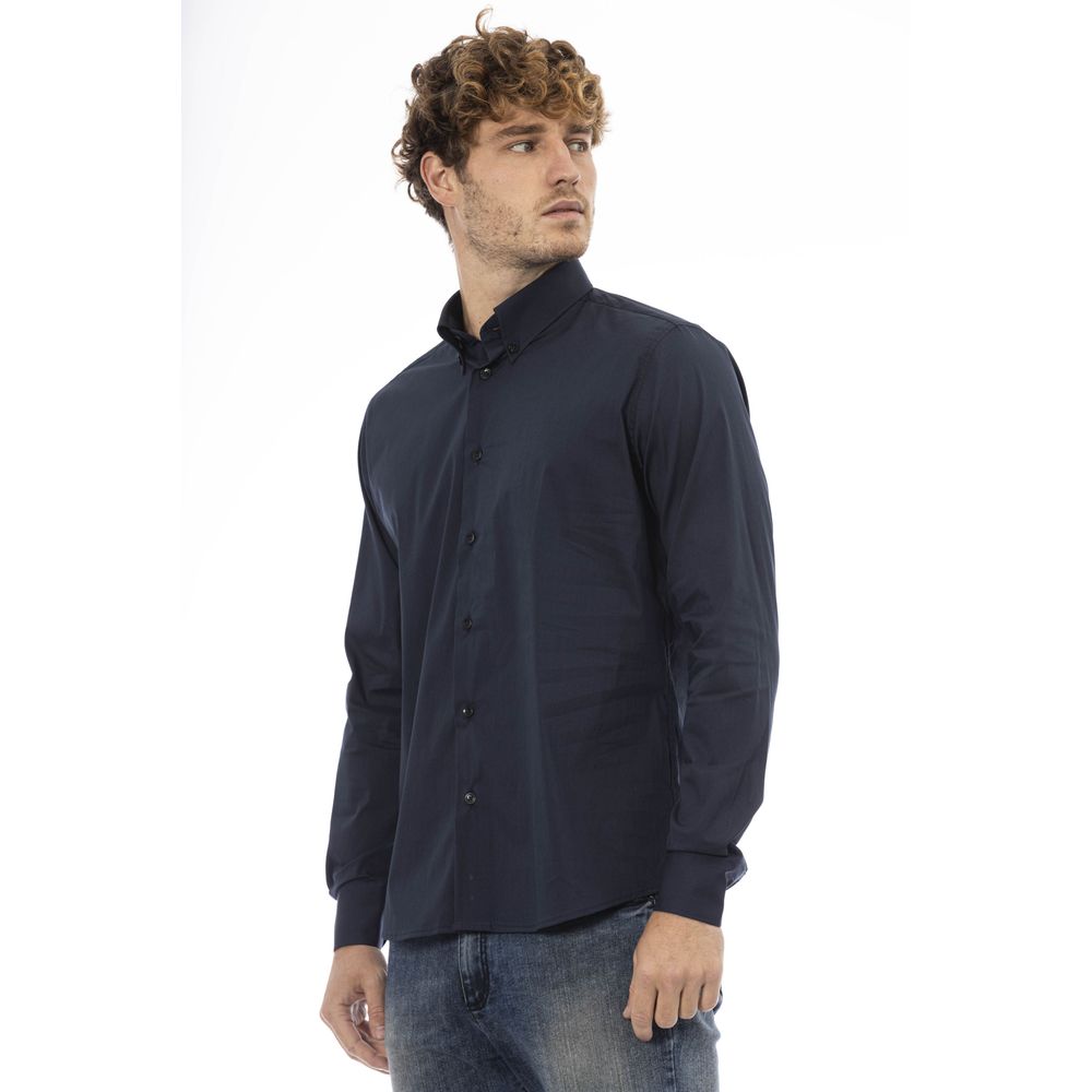 Baldinini Trend Blue Cotton Men Shirt