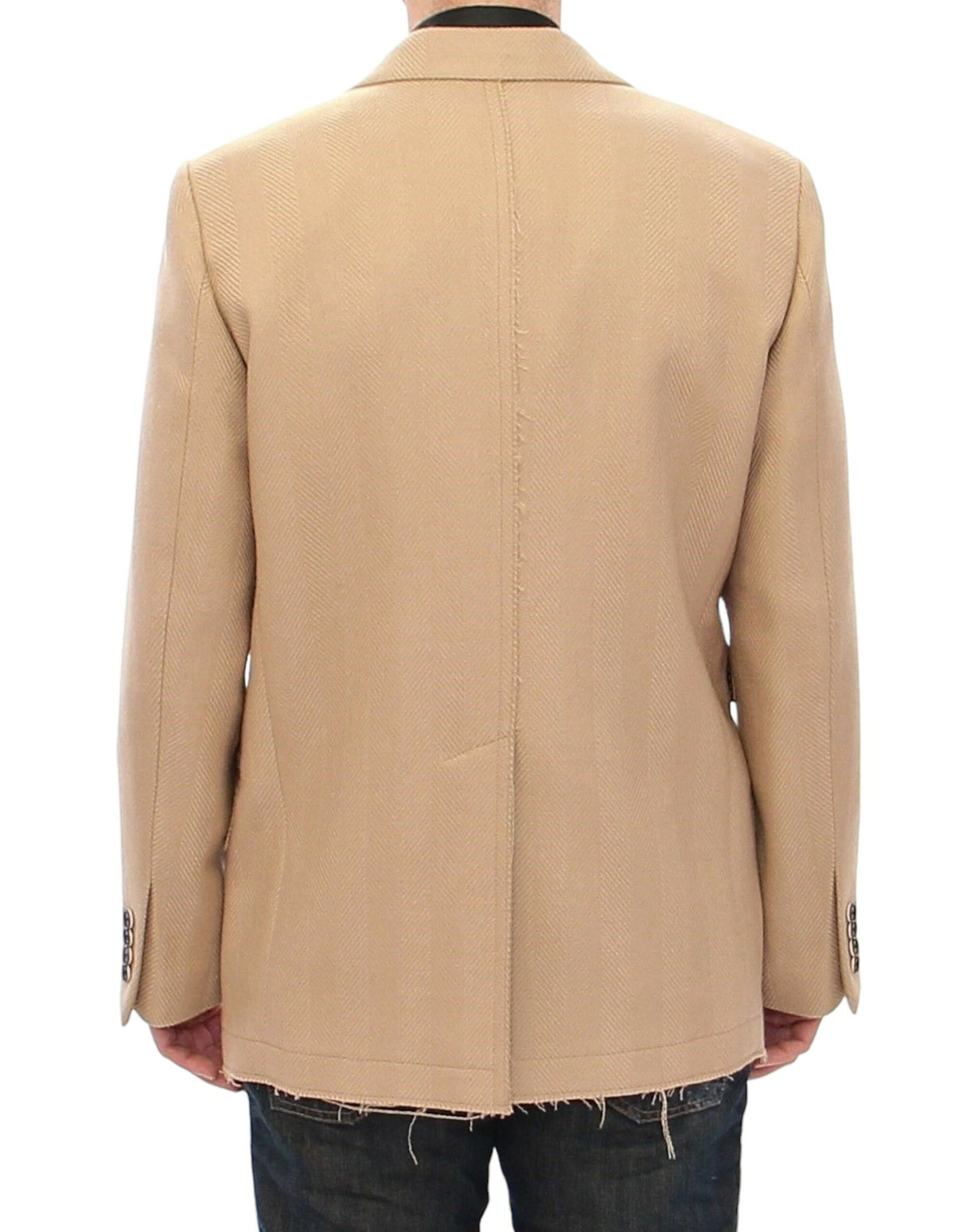 Dolce & Gabbana Elegant Beige Formal Wool Coat