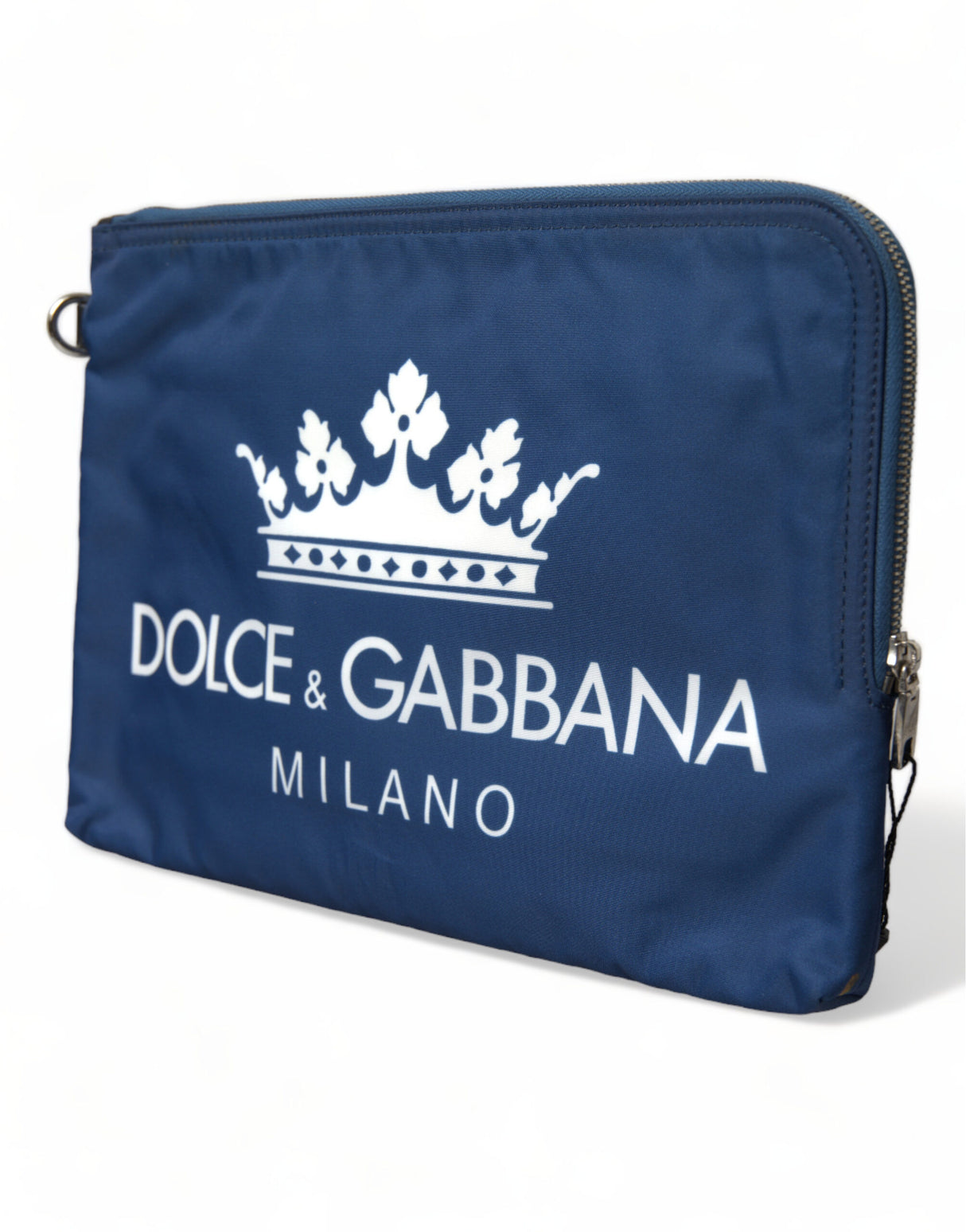 Dolce & Gabbana Elegant Blue Nylon Zipped Clutch