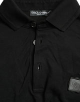 Dolce & Gabbana Elegant Black Cotton Polo Shirt