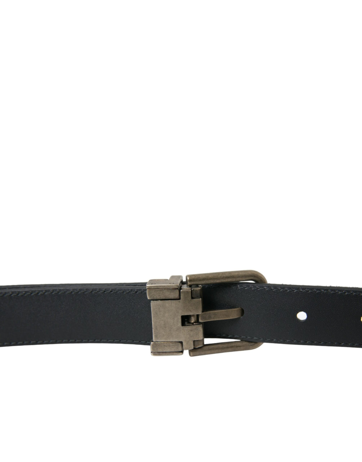 Dolce & Gabbana Elegant Black Leather Belt with Metal Buckle