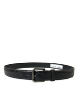 Dolce & Gabbana Elegant Black Leather Belt with Metal Buckle