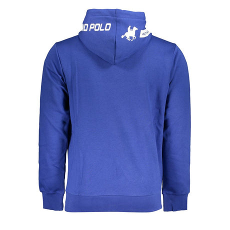 U.S. Grand Polo Chic Blue Hooded Fleece Sweatshirt with Logo Detail