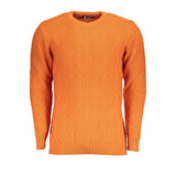 U.S. Grand Polo Orange Diamond Pattern Crew Neck Sweater