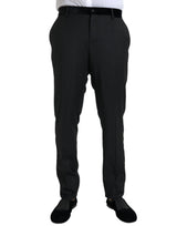 Dolce & Gabbana Black Silk Men Skinny Dress Pants