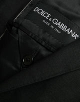 Dolce & Gabbana Black Wool Notch SingleBreasted Coat Blazer