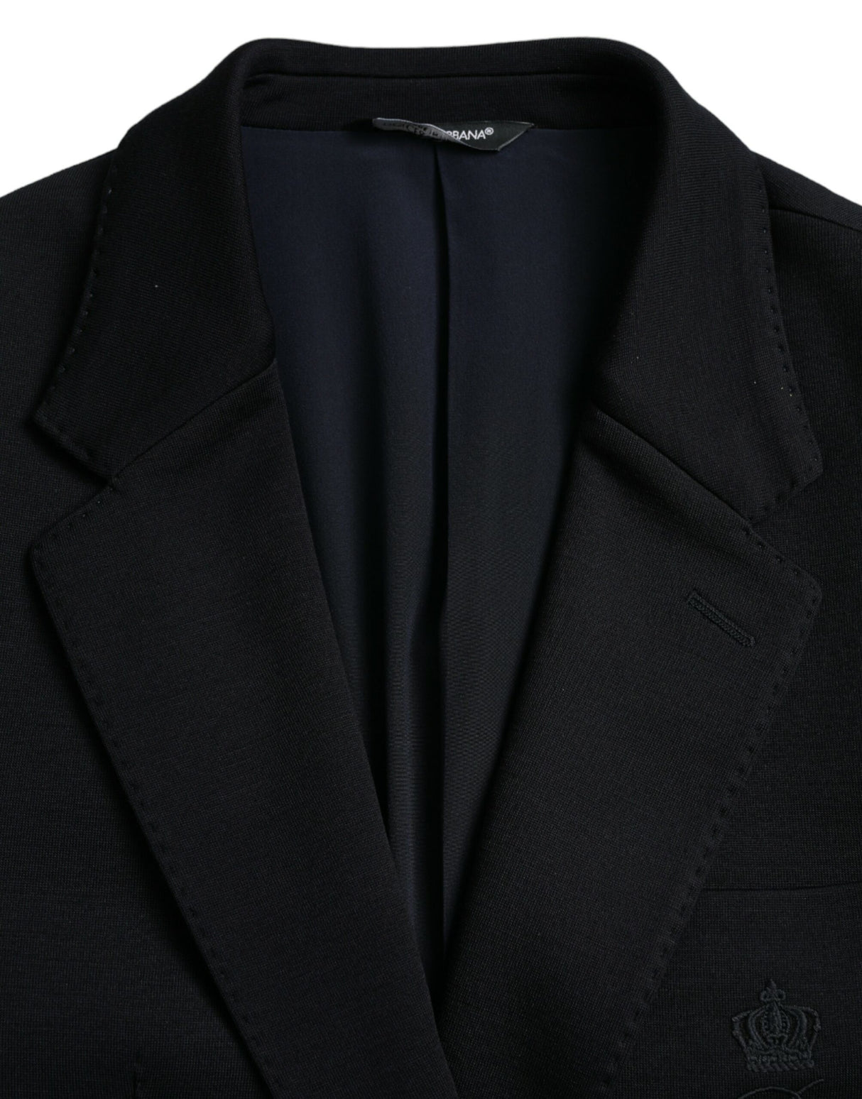 Dolce & Gabbana Black Wool Notch Single Breasted Coat Blazer